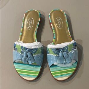 Talbots Women's Multicolor Striped Sandals size 6 No Box New